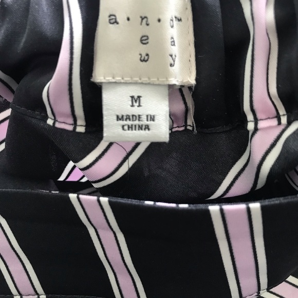 Asymmetrical striped skirt-Navy & Lavender stripe - Picture 3 of 4
